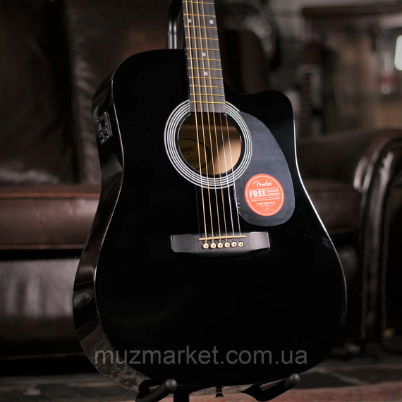 Гітара електроакустична SQUIER by FENDER SA-105CE BLACK | Зображення 1