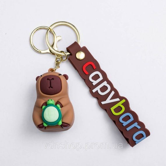 Дитячий силіконовий брелок Капібара 3×5 (см) для ключів, на сумку і рюкзак (рандом) HP-55-22BR | Зображення 2