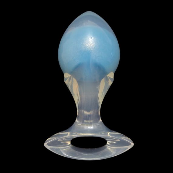 Люмінесцентна анальна пробка UNIVIBE, силіконова з кулькою всередині, блакитна, 9.6 х 5.7 см sexstyle | Зображення 3