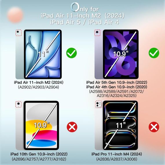 Чохол JETech для iPad Air 11 дюймів M2 (2024 р.), iPad Air 5/4 (2022/2020 5/4 покоління 10, | Зображення 1