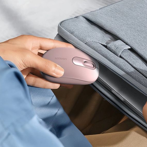 Мишка UGREEN 2.4GHz MU105, бездротова, 2400dpi., 3кн., Рожева | Зображення 4