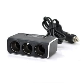 АЗУ разветвитель + вольтметр Olesson 1639.12V-3x12V + 2 * USB, Black, Blister