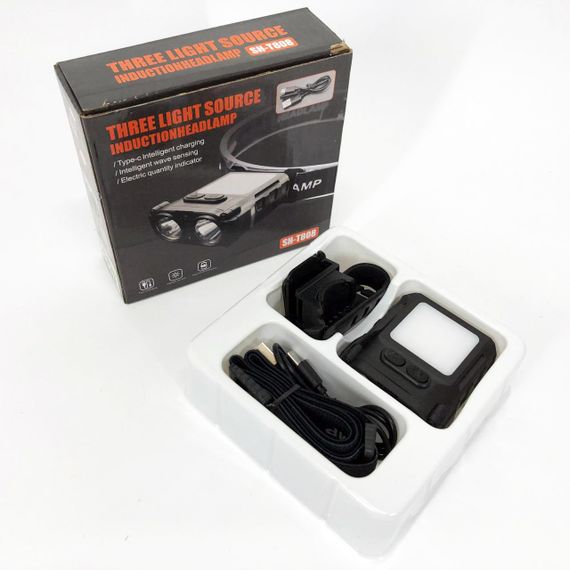 Світлодіодний ліхтар на лоб SH-T808-2XPE-20SMD-white/red, Ліхтар на голову для гаража і дачі QW-29 | Зображення 3