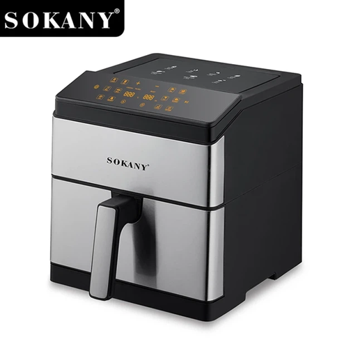 Мультипечь-аэрофритюрница Sokany SK-10044 сенсорное управление 80–200°C 8 программ 2 спирали 9,5л 2200Вт Серый с черным | Зображення 1