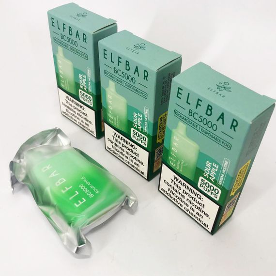 Elf Bar BC5000 смак Кисле яблуко (Sour Apple)