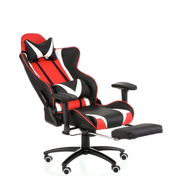 Кресло геймерское Special4You ExtremeRace blackredwhite with footrest | Зображення 2