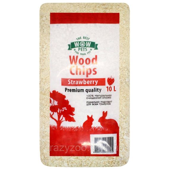Наповнювач для гризунів Wow Pets Тирса із запахом полуниці 10 л 80194