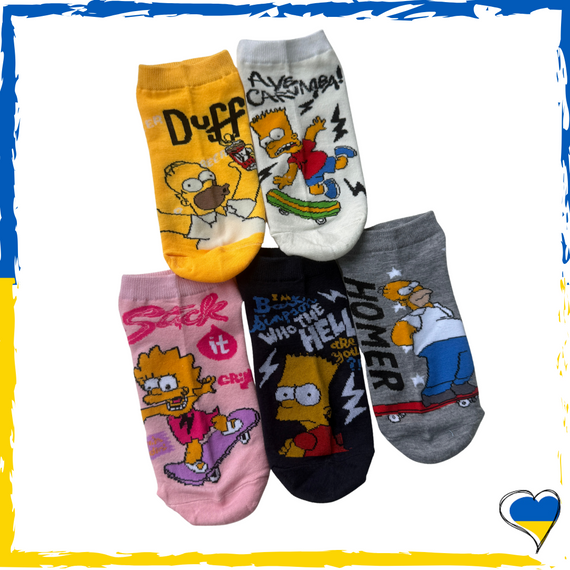 Шкарпетки Сімпсони The Simpsons жіночі/підліткові коротка посадка 36-40