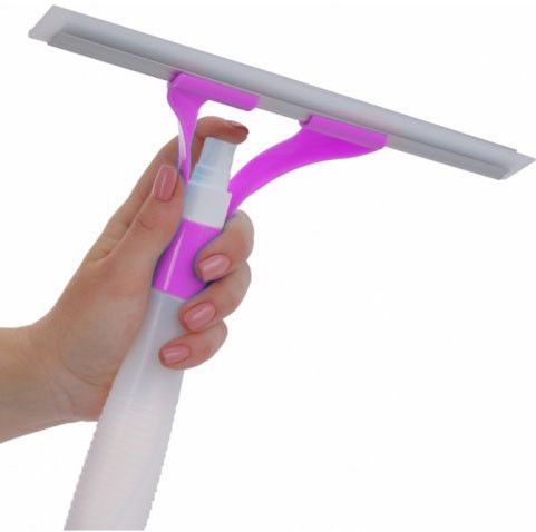 Зручна щітка для миття вікон Economix Cleaning із пульверизатором. Колір: рожевий | Зображення 2
