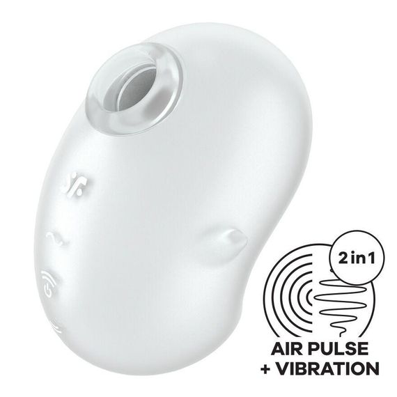 Вакуумний кліторальний стимулятор з вібрацією Satisfyer Cutie Ghost White Sex Aura