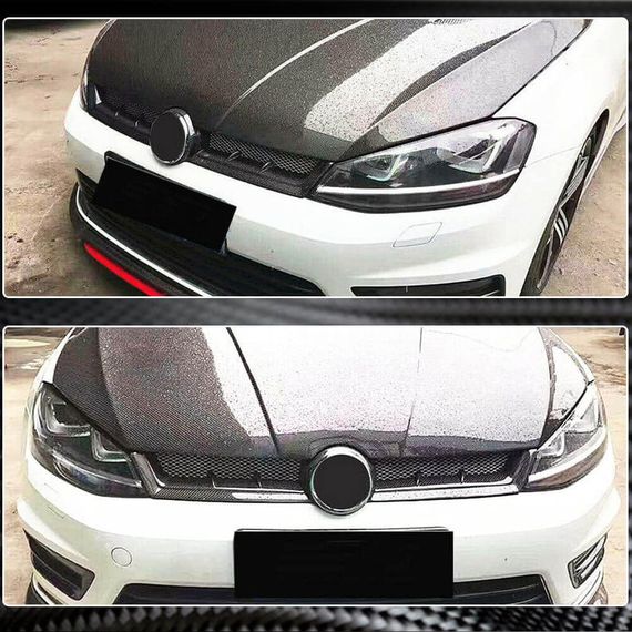 Решетка радиатора (для HB 2012-2017, Сухой Карбон) для Volkswagen Golf 7/E-Golf | Зображення 4