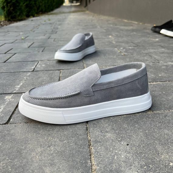 Мужские серые лоферы из натуральной замши 40 размер | Зображення 2
