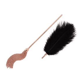 Лоскітка з металевим флогером Rosy Gold - Feather Tickler & Whip Sex Aura