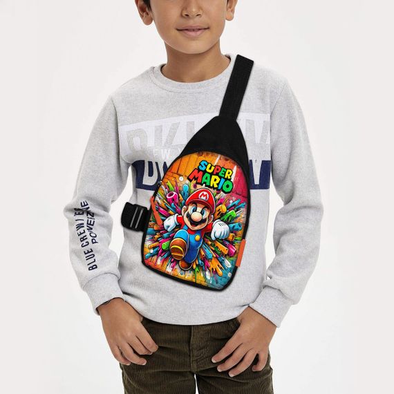 Сумка через плече дитяча Супер Маріо 29х17 см сумка слінг для хлопчика (02185)