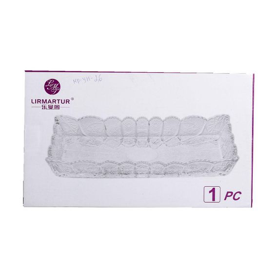 Блюдо для закусок Lirmartur скляне 28,6*16,5*3 см | Зображення 6