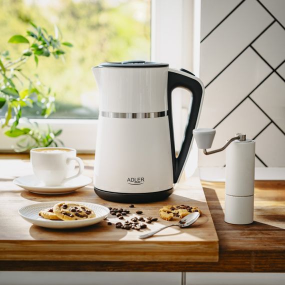 Электрочайник Adler AD 1355 белый 1,7 л, 2200 Вт, с двойными стенками | Зображення 8