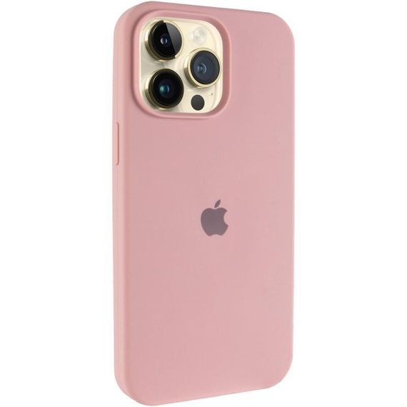 Чохол Silicone Case (AA) Logo with MagSafe для Apple iPhone 13 Pro (6.1") Білий / White Рожевий / Pink Sand
