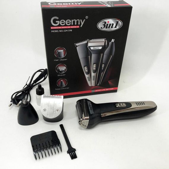 Машинка для стрижки бороди  GEMEI GM-598, Тример для бороды, QB-894 Триммер беспроводной | Зображення 4