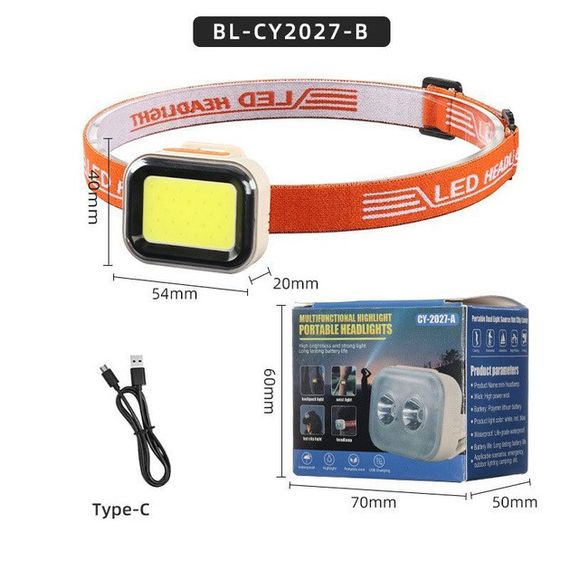 Налобний ліхтар зі зручним ремінцем для голови CY-2027-B-COB(white+red), Ліхтар на лоб потужний VZ-63 | Зображення 9