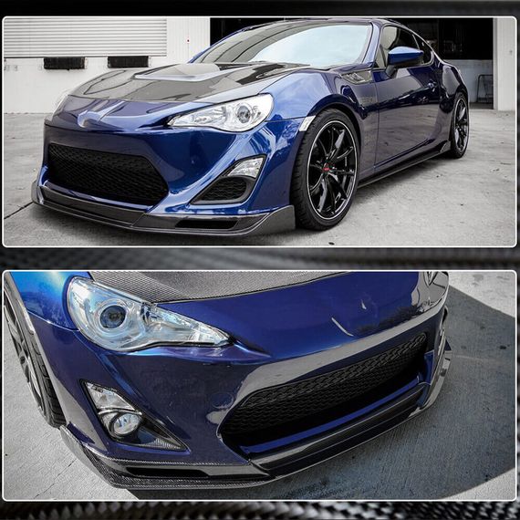 Накладка на передній бампер Lip (Карбон) для Subaru BRZ 2012-2021 рр | Зображення 3