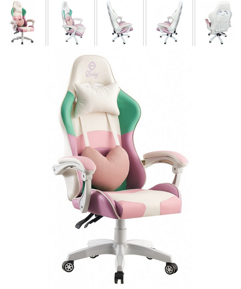 Крісло геймерське Bonro Lady 813 рожево-фіолетове | Зображення 7
