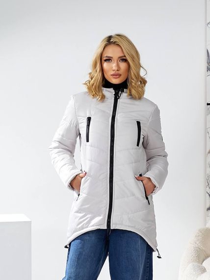 Елегантна жіноча парка, арт. 300, перлинний сіро білий | Зображення 8