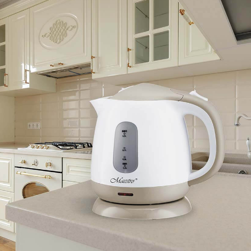 Електрочайник 1,0л 900-1100W (диск) бежевий MR-012-BEIGE Maestro | Зображення 1