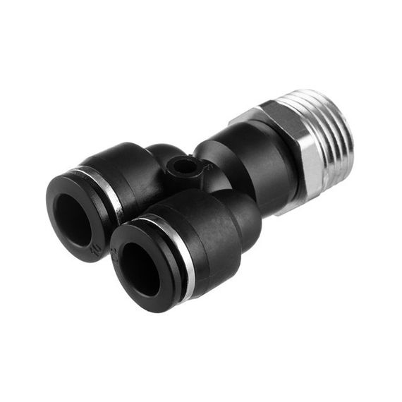 Цангове з'єднання Y-подібне для поліуретанових та ін. шлангів 10*10 мм, 1/2" зовн. різьба INTERTOOL PT-2388 | Зображення 1