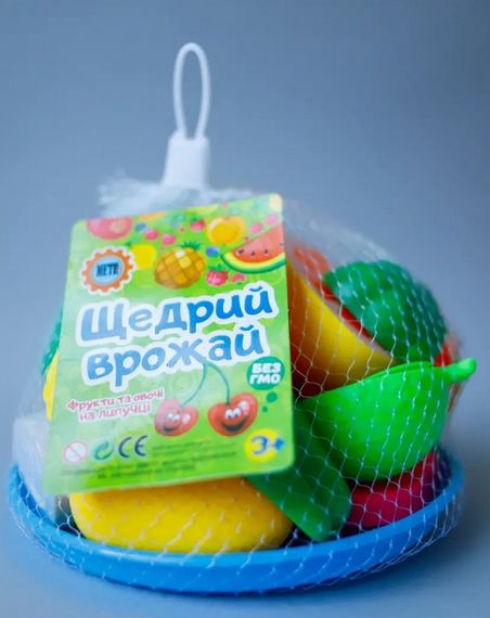 Набір "Продукти на липучці" 2018 B, 13пр (овочі, фрукти), в сітці (6903168922013) | Зображення 1