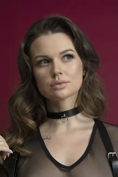 Чокер с кольцом (черный) Sex Aura