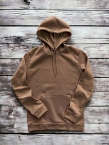 Женский теплый худи толстовка на флисе DA2444 размер XL цвет бежевый