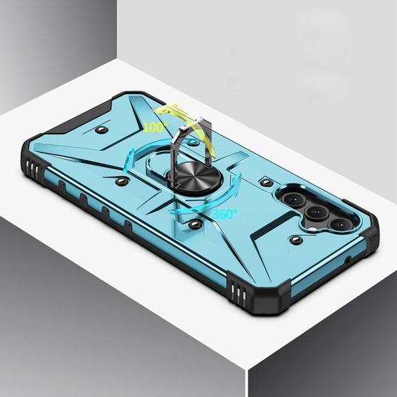 Ударостійкий чохол Pathfinder Ring для Samsung Galaxy A14 4G/5G TPU+PC, Кільце-тримач, Блакитний/Light Blue | Зображення 2
