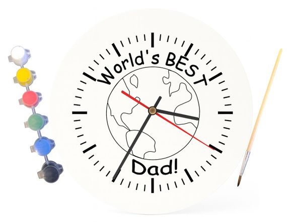 Дитячий набір для творчості годинник розмальовка Найкращий у світі батько 30 см (Г0157) | Зображення 3