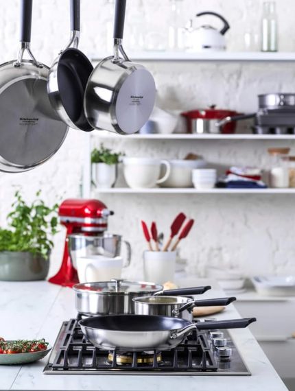 Сотейник со стеклянной крышкой KitchenAid СSS СС005704-001 26 см 3.6 л серебристый | Зображення 3