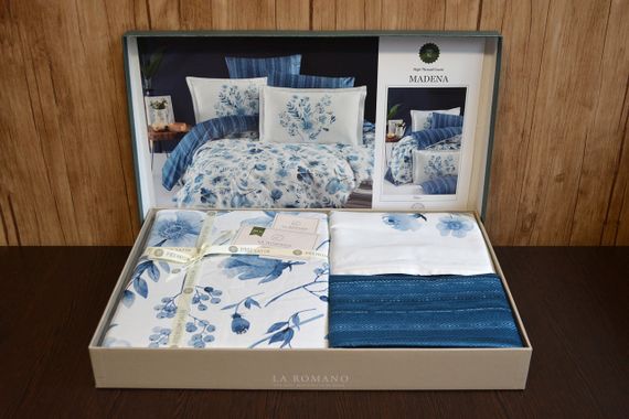 Постільна білизна La Romano Premium Satin 200×220 Madena Blue | Зображення 2