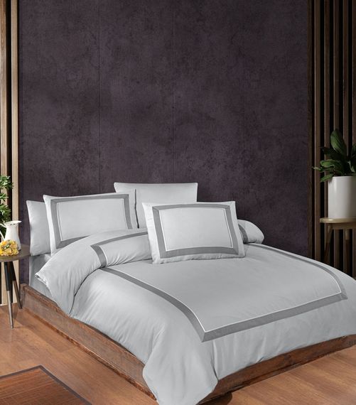 Комплект постільної білизни First Choice Deluxe Satin 200х220 Belezza Grey