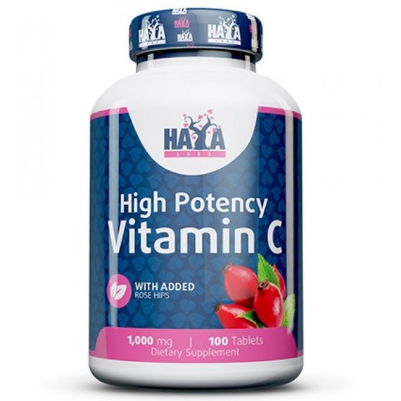 Вітамін C Haya Labs High Potency Vitamin C 1000 mg with rose hips 100 Tabs