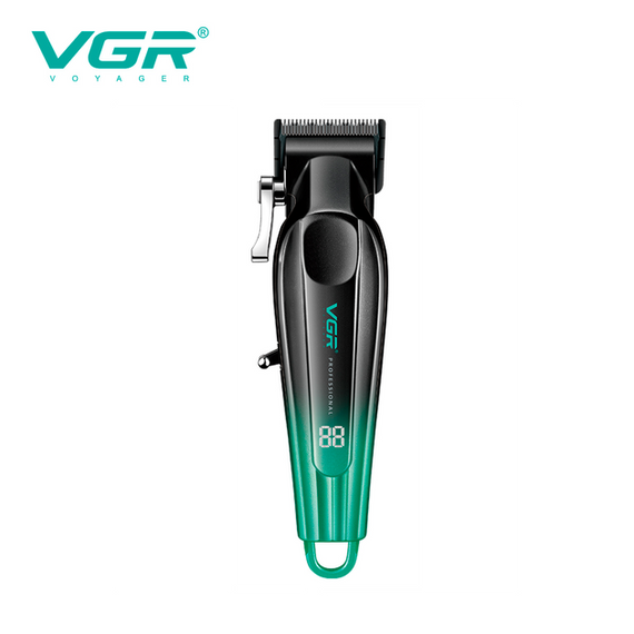 Акумуляторна машинка для стрижки VGR V-662 GREEN, 7000 RPM, 6 насадок, LED дисплей | Зображення 7