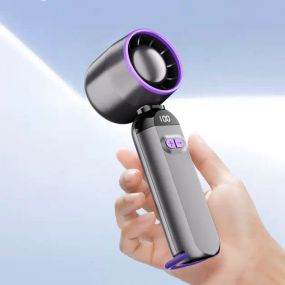 Вентилятор портативный настольный ручной Handheld fan LY-937 со встроенным аккумулятором и с цифровым дисплеем, 5 скоростей