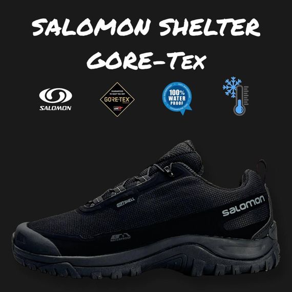 Мужские кроссовки Salomon Shelter Gore-Tex Black White , Вьетнам