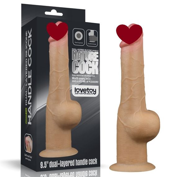 Реалистичный силиконовый фаллоимитатор 9.5'' DUAL LAYERED Sex Aura