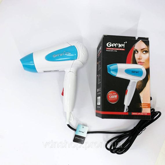 Професійний фен для укладання волосся з насадкою Gemei, Жіночий фен для волосся з потужним мотором JU-71 | Зображення 5