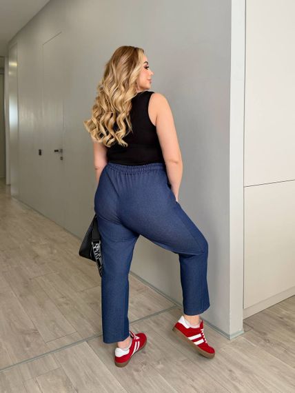 Женские джинсовые брюки укороченные BR1778 цвет синий, размер 56/58 | Зображення 1