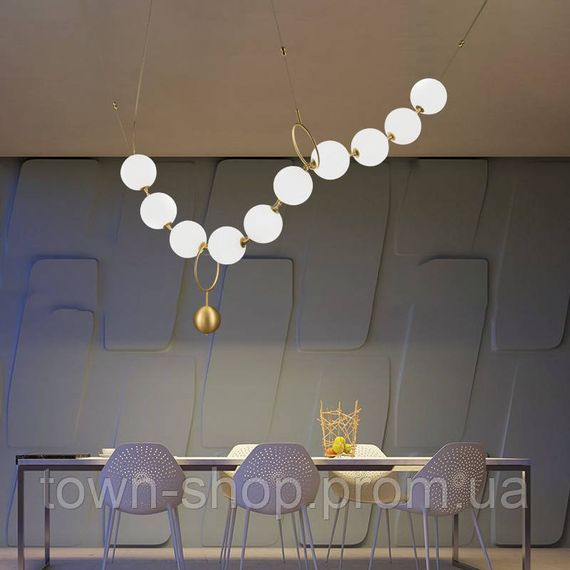 Люстра потолочная LED MBJ9-1650-k Латунь 30-160х20х150 см. | Зображення 1
