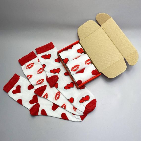 Подарочный набор мужских носков в коробке размер 40-45 3 пары цвет белый ч3бокс024 | Зображення 2