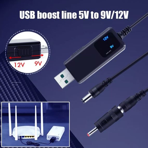 Dc USB преобразователь от Powerbank 5v - 9/12v для Wi-Fi роутер | Зображення 2