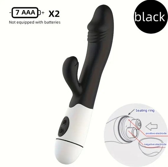 Многофункциональный вибратор-кролик, стимулятор точки G и клитора, с проникновением и массажем. Розовый Черный | Зображення 5