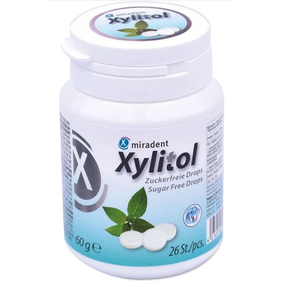 Льодяники з ксилітом Miradent Xylitol Drops, м'ята (26шт)