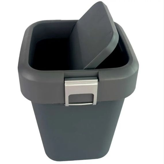 Відро для сміття Motek на 8 л з поворотною кришкою 22.5х22.5х30 см Антрацит (COB-410) | Зображення 6