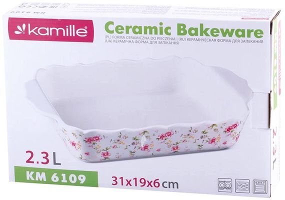 Форма для запікання Kamille Mirlinda 30.5х19х6см керамічна | Зображення 2